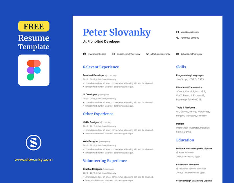 FREE Figma CV / Resume Template